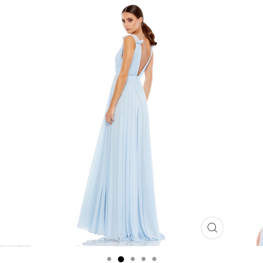 Macduggal Powder Blue Pleated Chiffon Dress!
